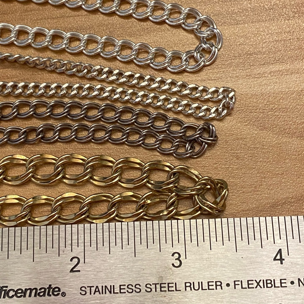 Set of Four EUC 925 Sterling Silver Curb Chain Charm Bracelets - Picture 7 of 15